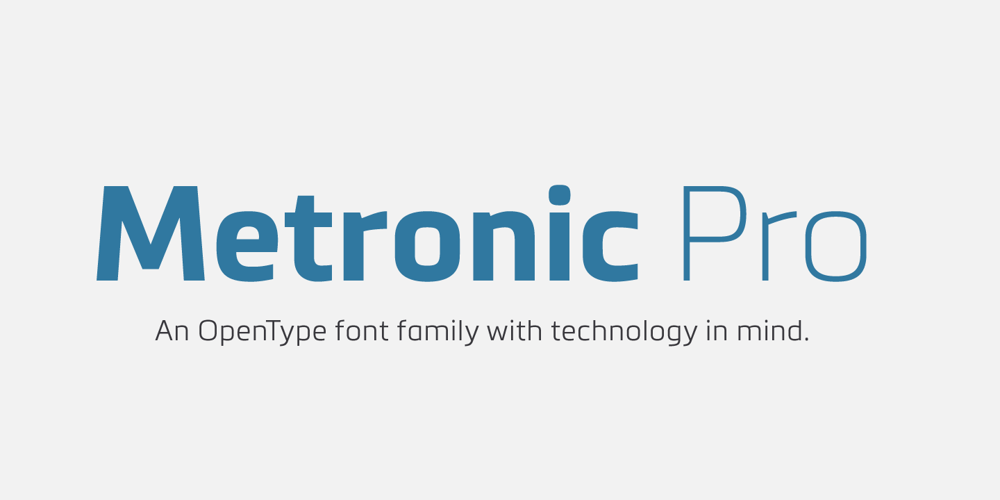Ejemplo de fuente Metronic Pro Italic