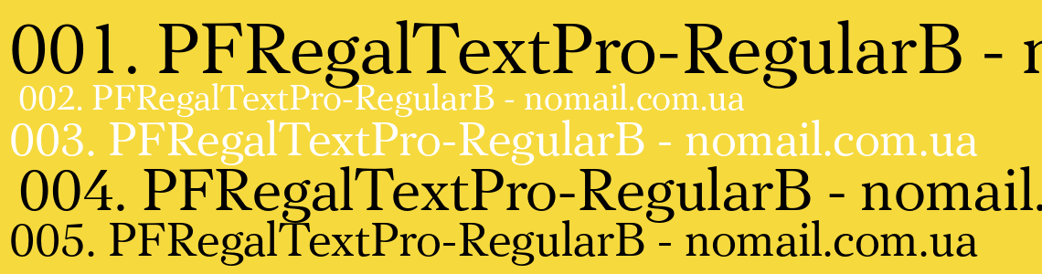 Ejemplo de fuente PF Regal Text Pro Black Italic