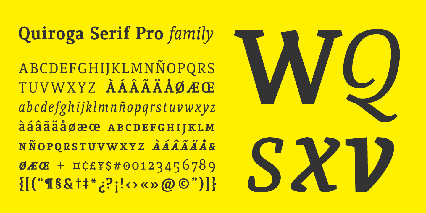 Ejemplo de fuente Quiroga Serif Pro Demi Bold