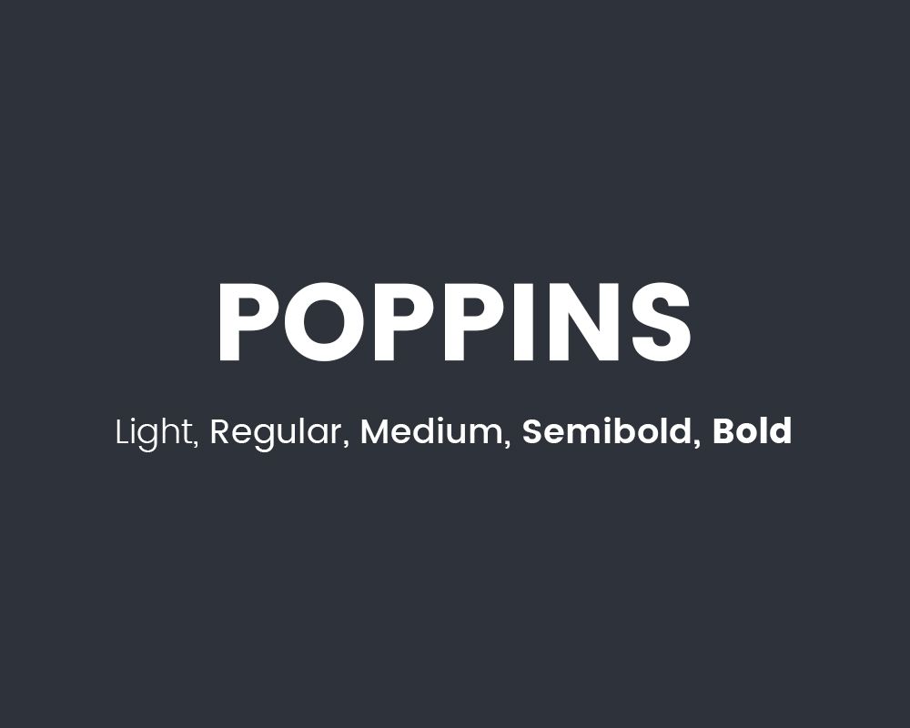 Ejemplo de fuente Poppins Italic