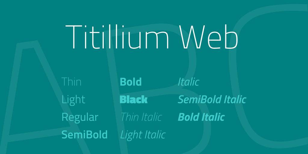 Ejemplo de fuente Titillium Web Light Italic