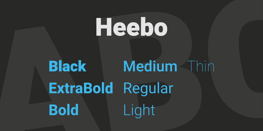 Ejemplo de fuente Heebo Medium