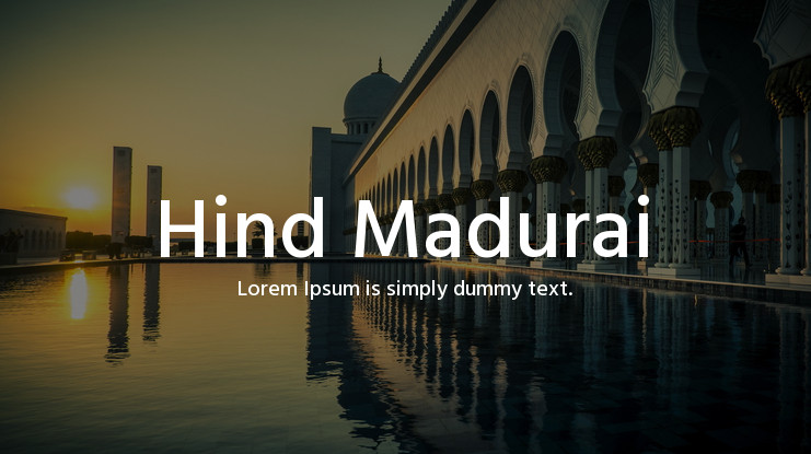 Ejemplo de fuente Hind Madurai Light