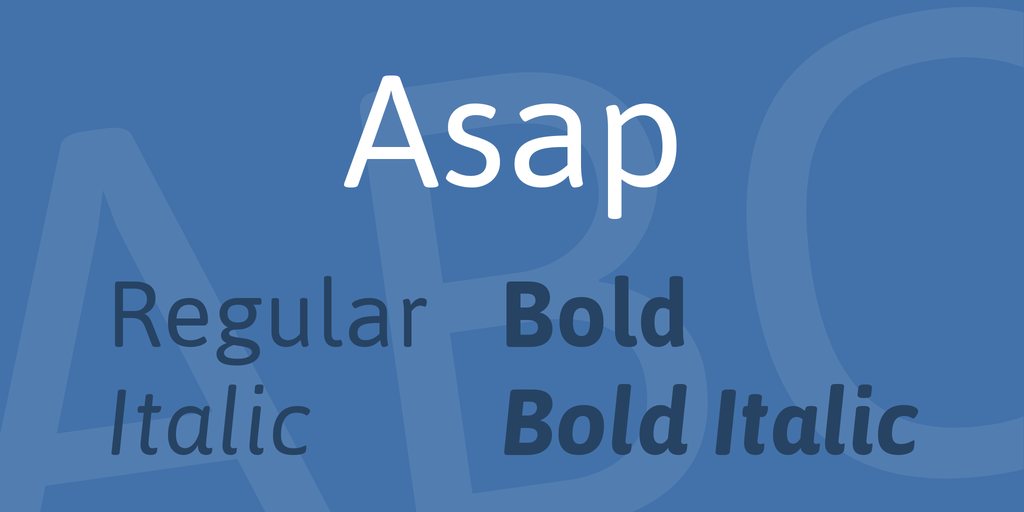 Ejemplo de fuente Asap Semi Bold Italic