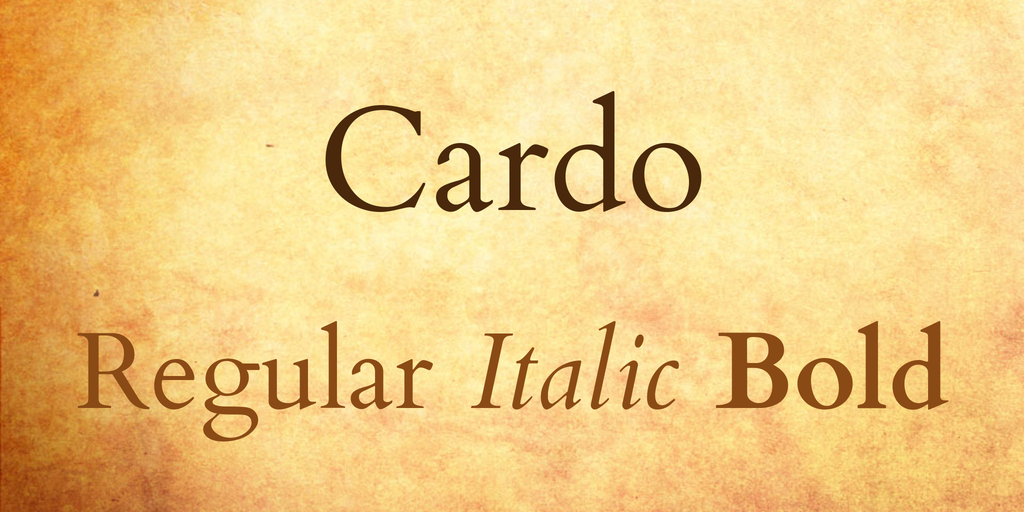 Ejemplo de fuente Cardo Italic