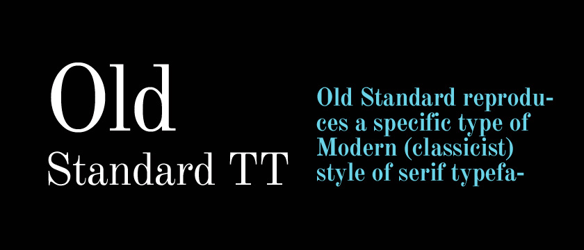 Ejemplo de fuente Old Standard TT Italic