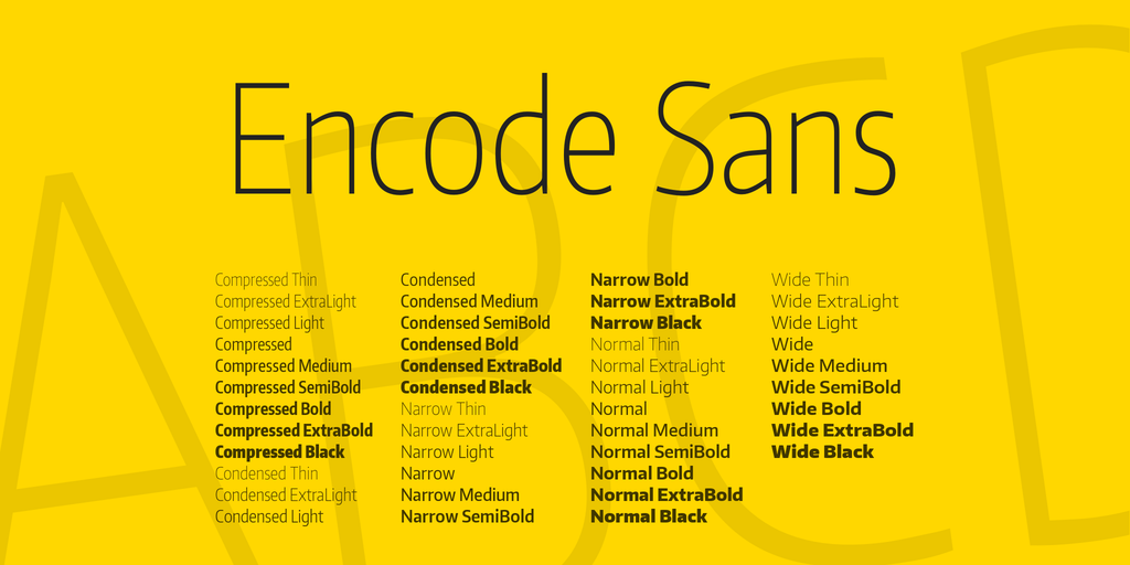 Ejemplo de fuente Encode Sans Condensed