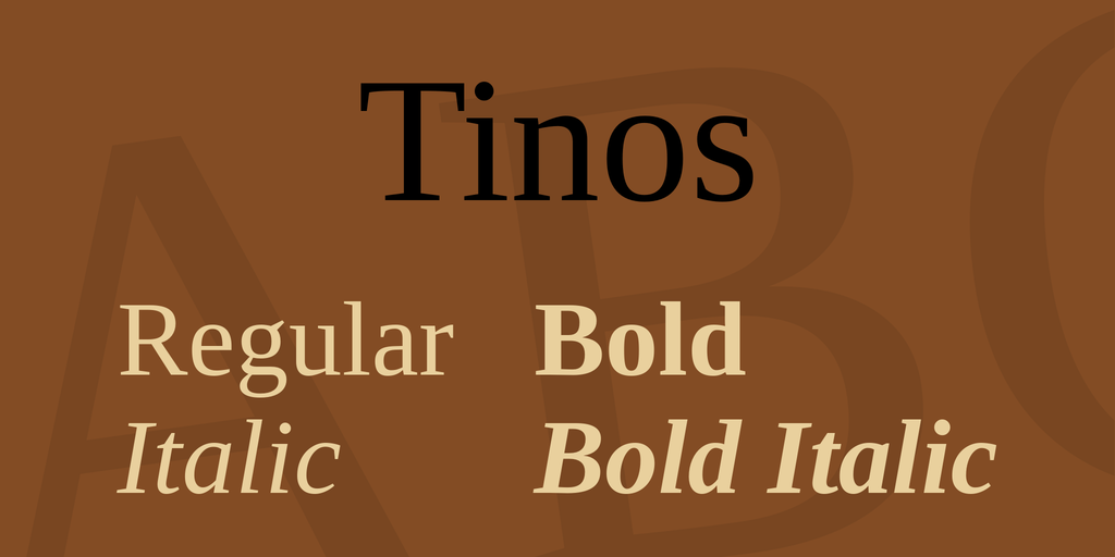 Ejemplo de fuente Tinos Bold Italic