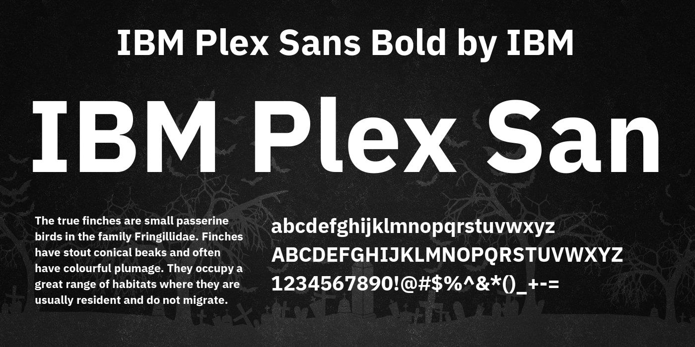 Ejemplo de fuente IBM Plex Sans Thin