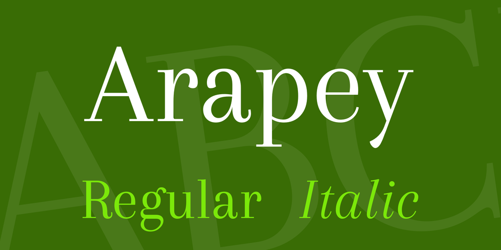 Ejemplo de fuente Arapey Italic