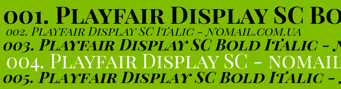 Ejemplo de fuente Playfair Display SC Bold Italic