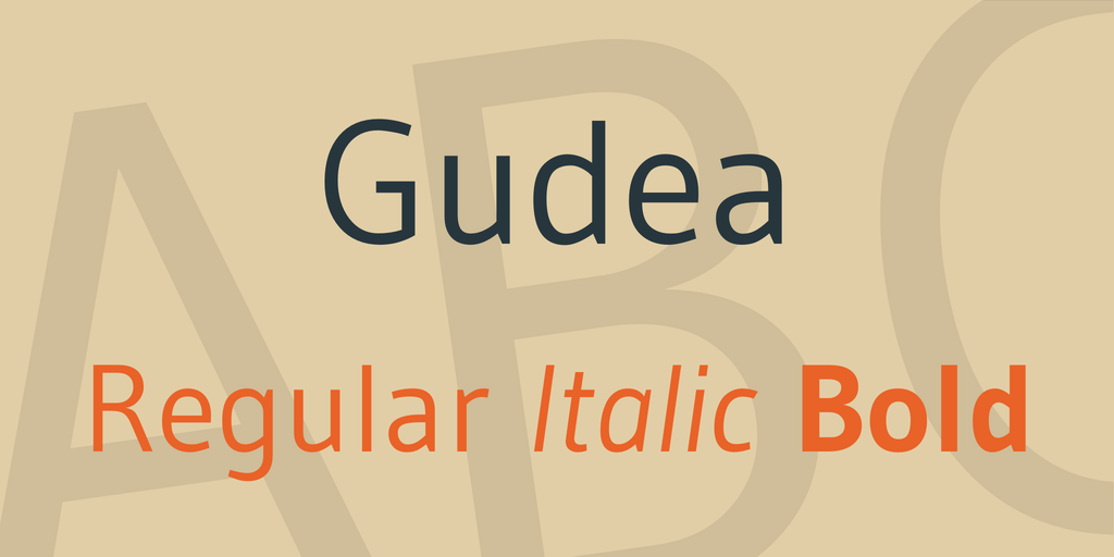 Ejemplo de fuente Gudea Italic
