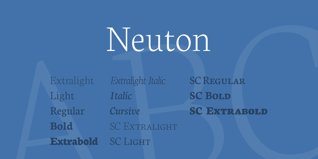 Ejemplo de fuente Neuton Extra Light