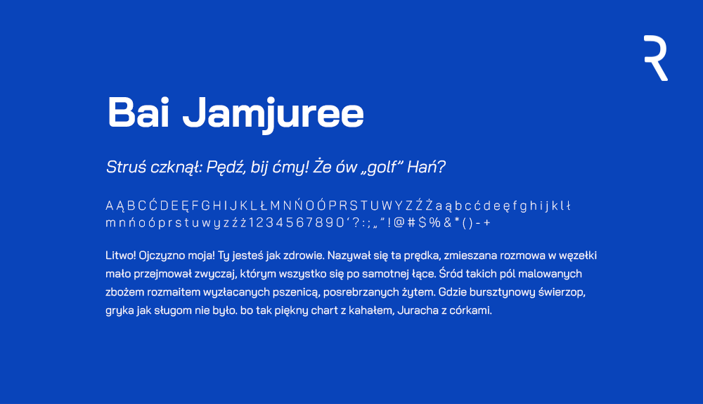 Ejemplo de fuente Bai Jamjuree Regular