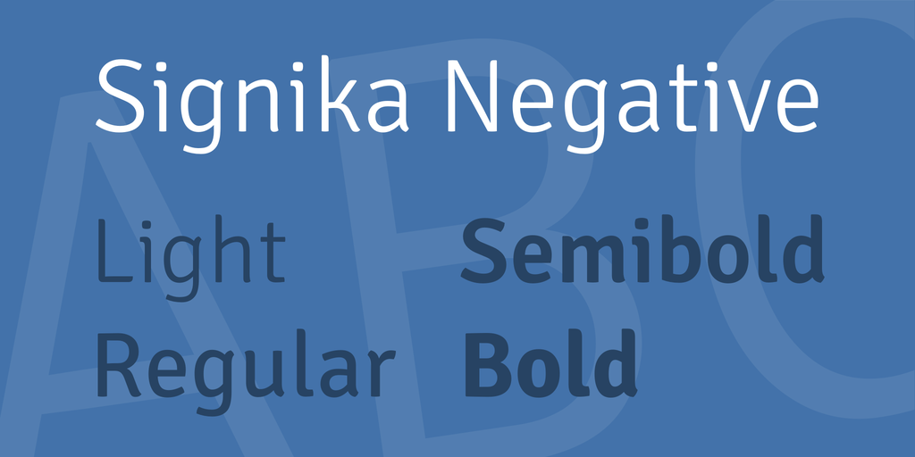 Ejemplo de fuente Signika Negative Semi Bold