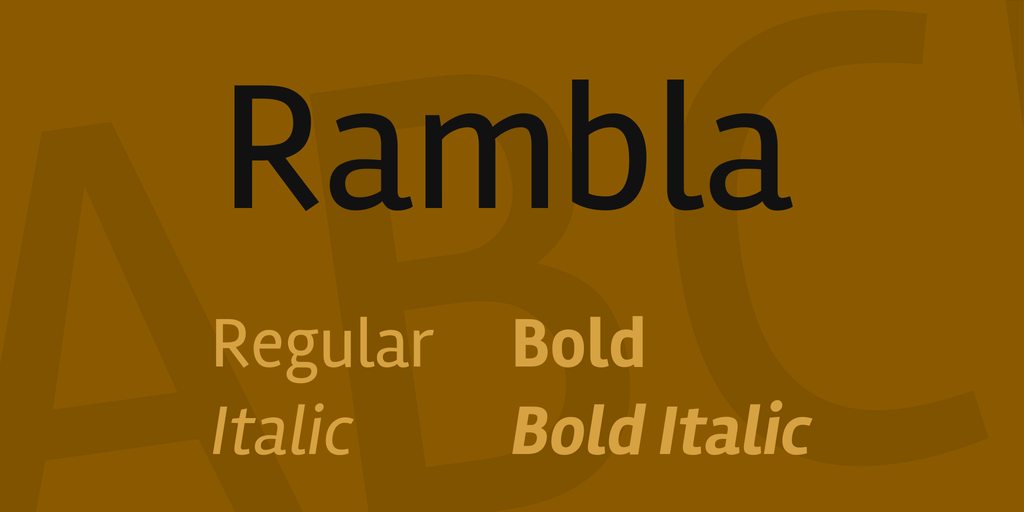 Ejemplo de fuente Rambla Bold Italic