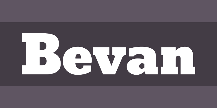 Ejemplo de fuente Bevan Regular