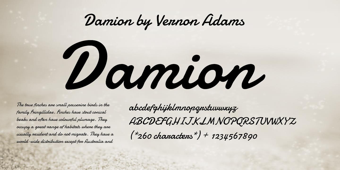 Ejemplo de fuente Damion