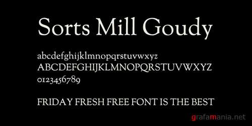 Ejemplo de fuente Sorts Mill Goudy Italic