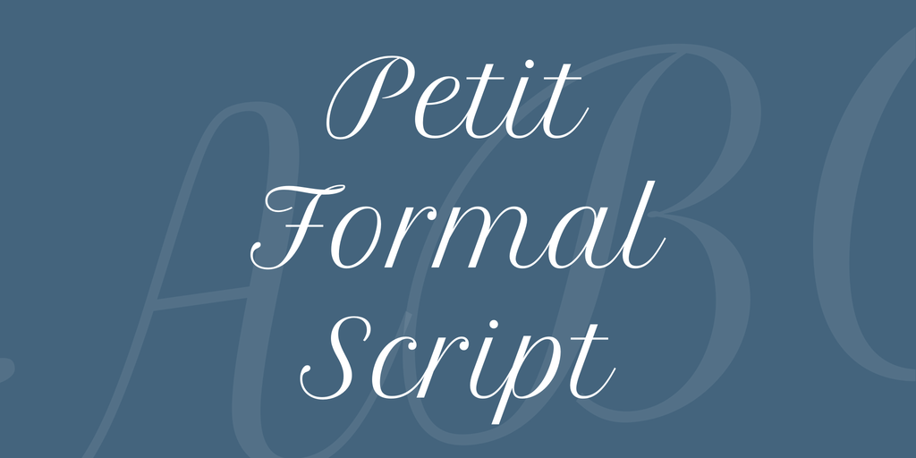 Ejemplo de fuente Petit Formal Script