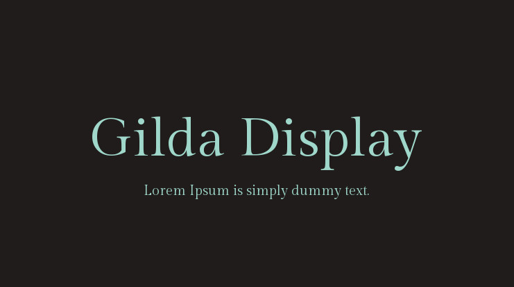 Ejemplo de fuente Gilda Display Regular