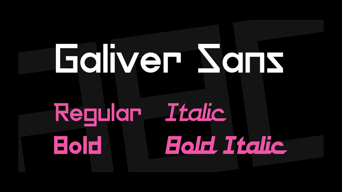 Ejemplo de fuente Galiver Sans Italic