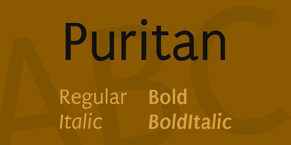 Ejemplo de fuente Puritan Bold