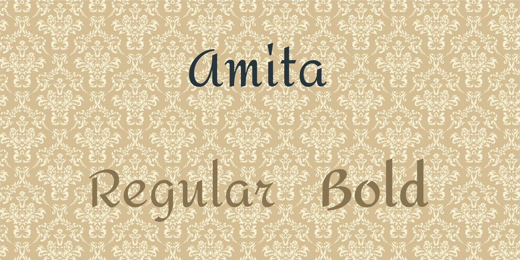 Ejemplo de fuente Amita Regular
