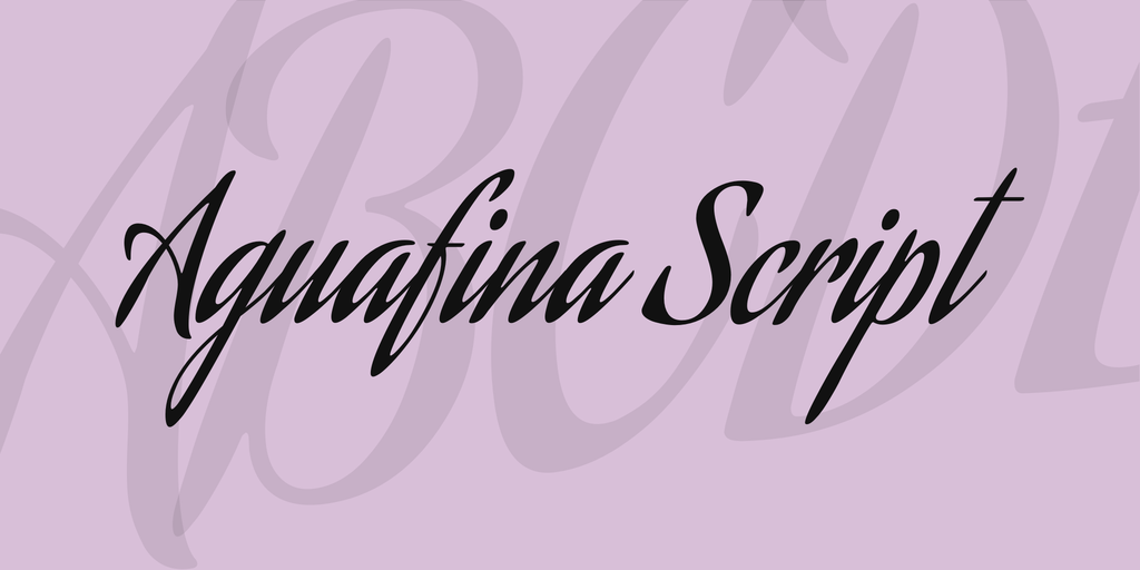 Ejemplo de fuente Aguafina Script Regular
