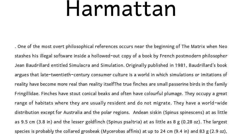Ejemplo de fuente Harmattan