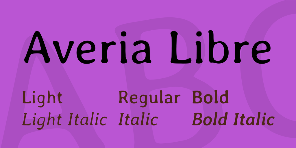 Ejemplo de fuente Averia Libre Light Italic