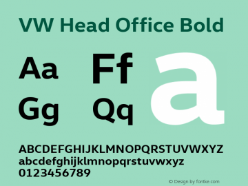 Ejemplo de fuente VW Head Office Head Office Bold Italic