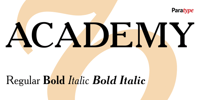 Ejemplo de fuente Academy Serif  Thin Italic
