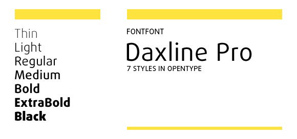 Ejemplo de fuente Daxline Pro Light