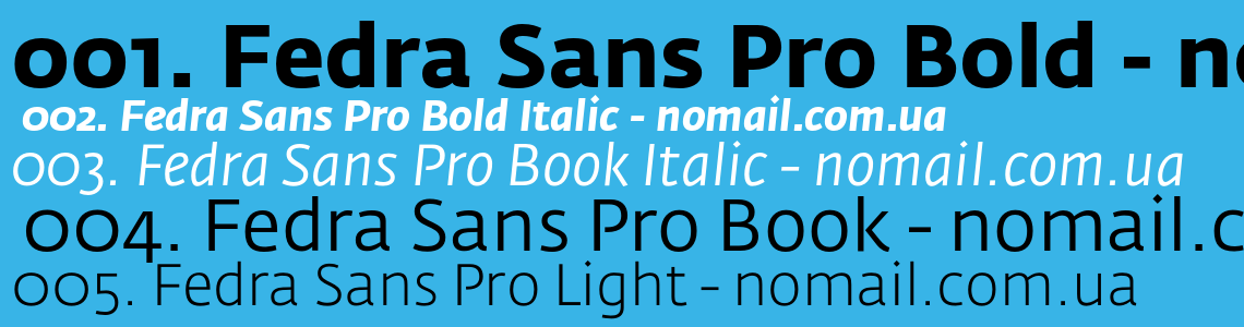 Ejemplo de fuente Fedra Sans Pro Normal Italic