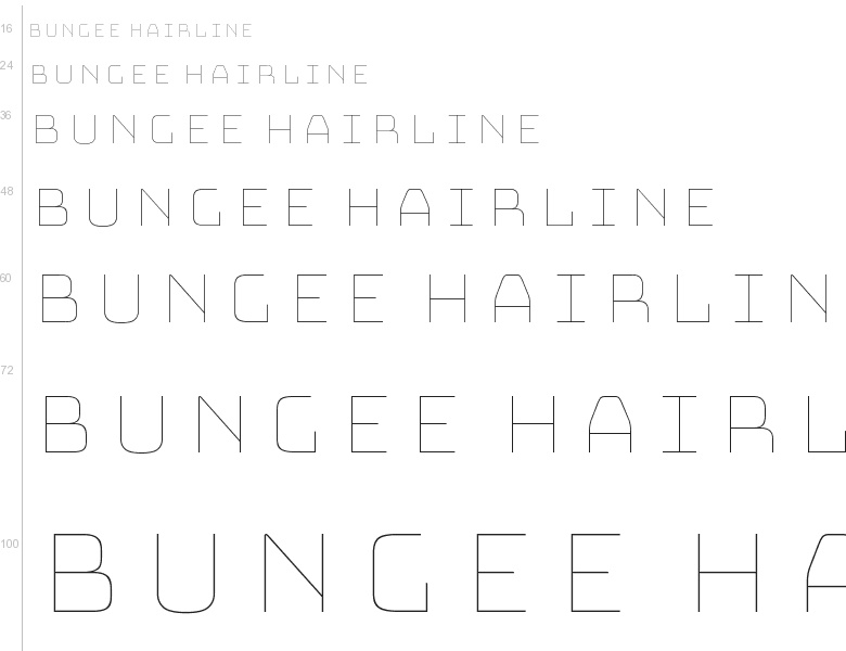 Ejemplo de fuente Bungee Hairline Regular