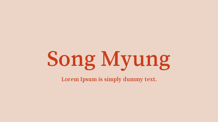 Ejemplo de fuente Song Myung Regular