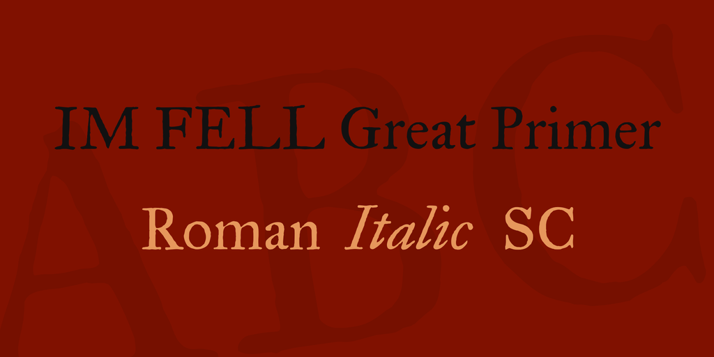 Ejemplo de fuente IM Fell Great Primer Italic