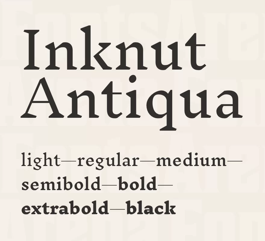 Ejemplo de fuente Inknut Antiqua Light