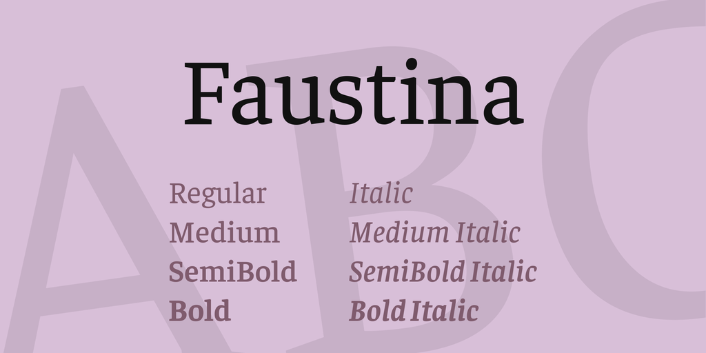 Ejemplo de fuente Faustina