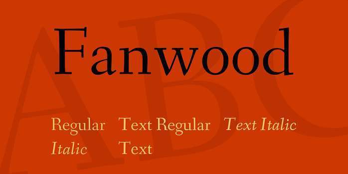 Ejemplo de fuente Fanwood Text Italic