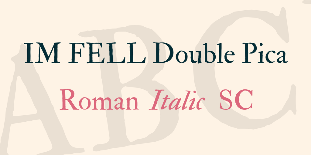Ejemplo de fuente IM Fell Double Pica Italic