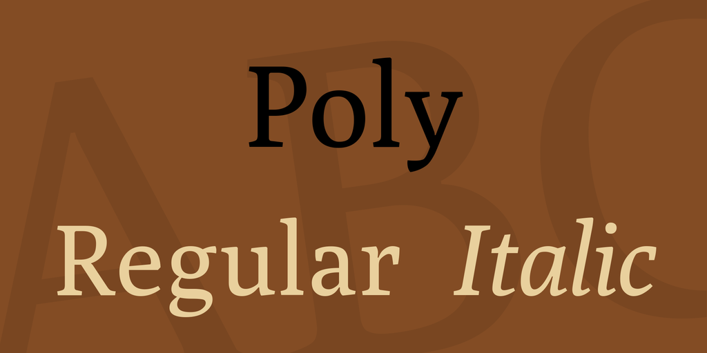 Ejemplo de fuente Poly Italic