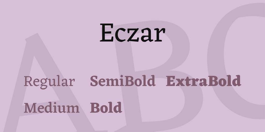 Ejemplo de fuente Eczar Extra Bold