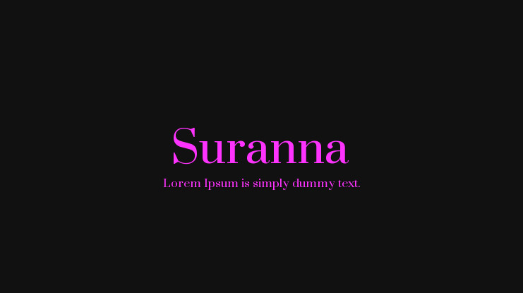 Ejemplo de fuente Suranna Regular