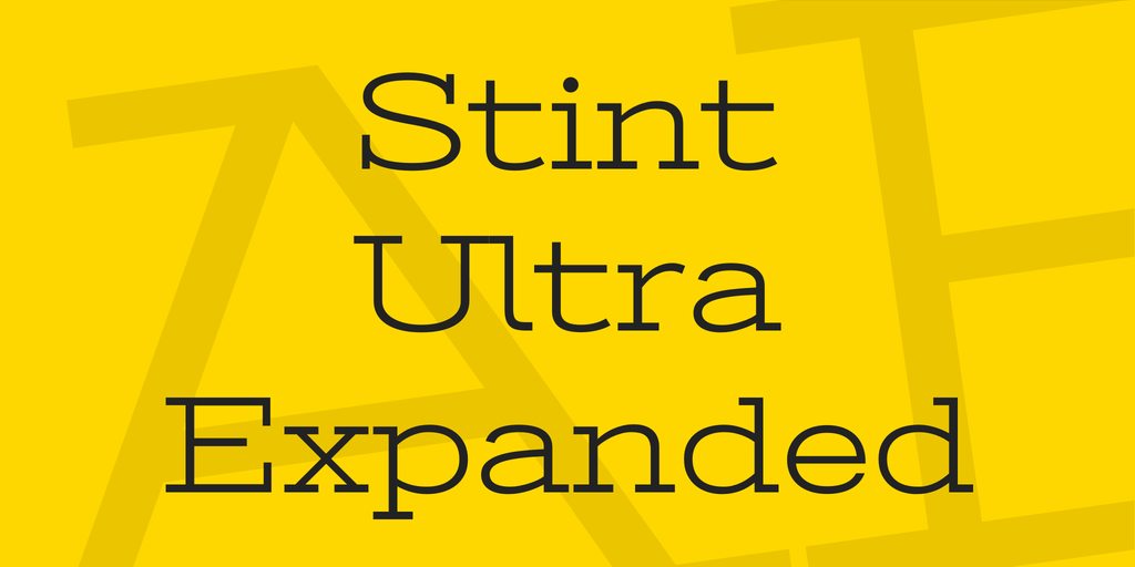 Ejemplo de fuente Stint Ultra Expanded Regular