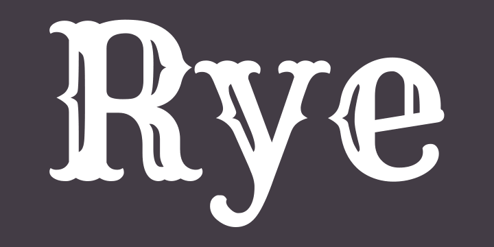 Ejemplo de fuente Rye Regular