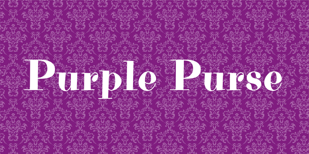 Ejemplo de fuente Purple Purse Regular