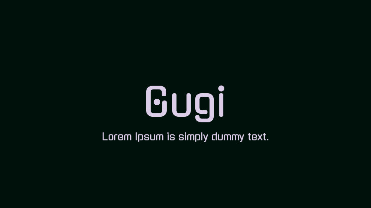 Ejemplo de fuente Gugi Regular
