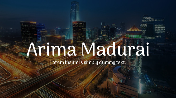 Ejemplo de fuente Arima Madurai Extra Light